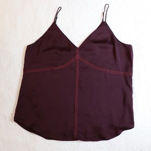 Express Maroon Tank Top with Pink Accent Stitching
